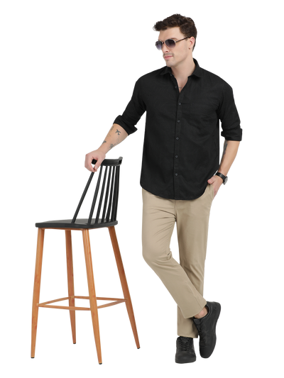 Black Printed Casual Shirt