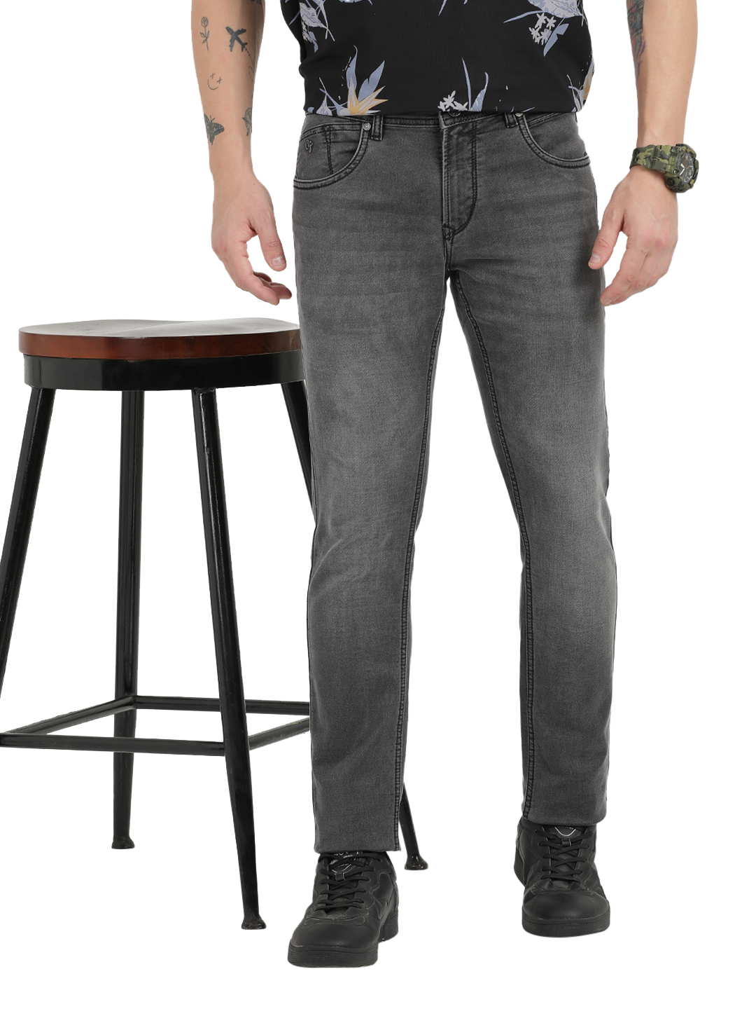Light Black Faded Skinny Fit Jeans