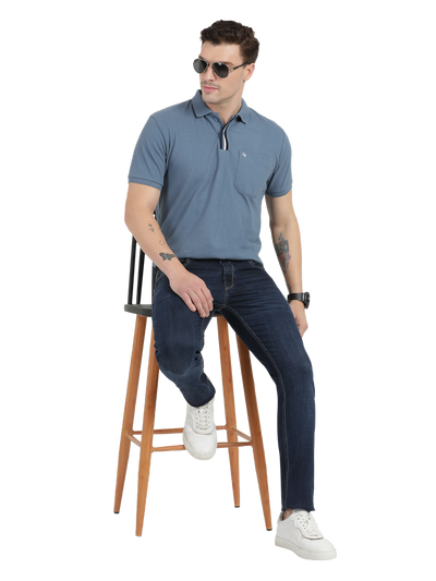 Dark Blue Faded Skinny Fit Jeans