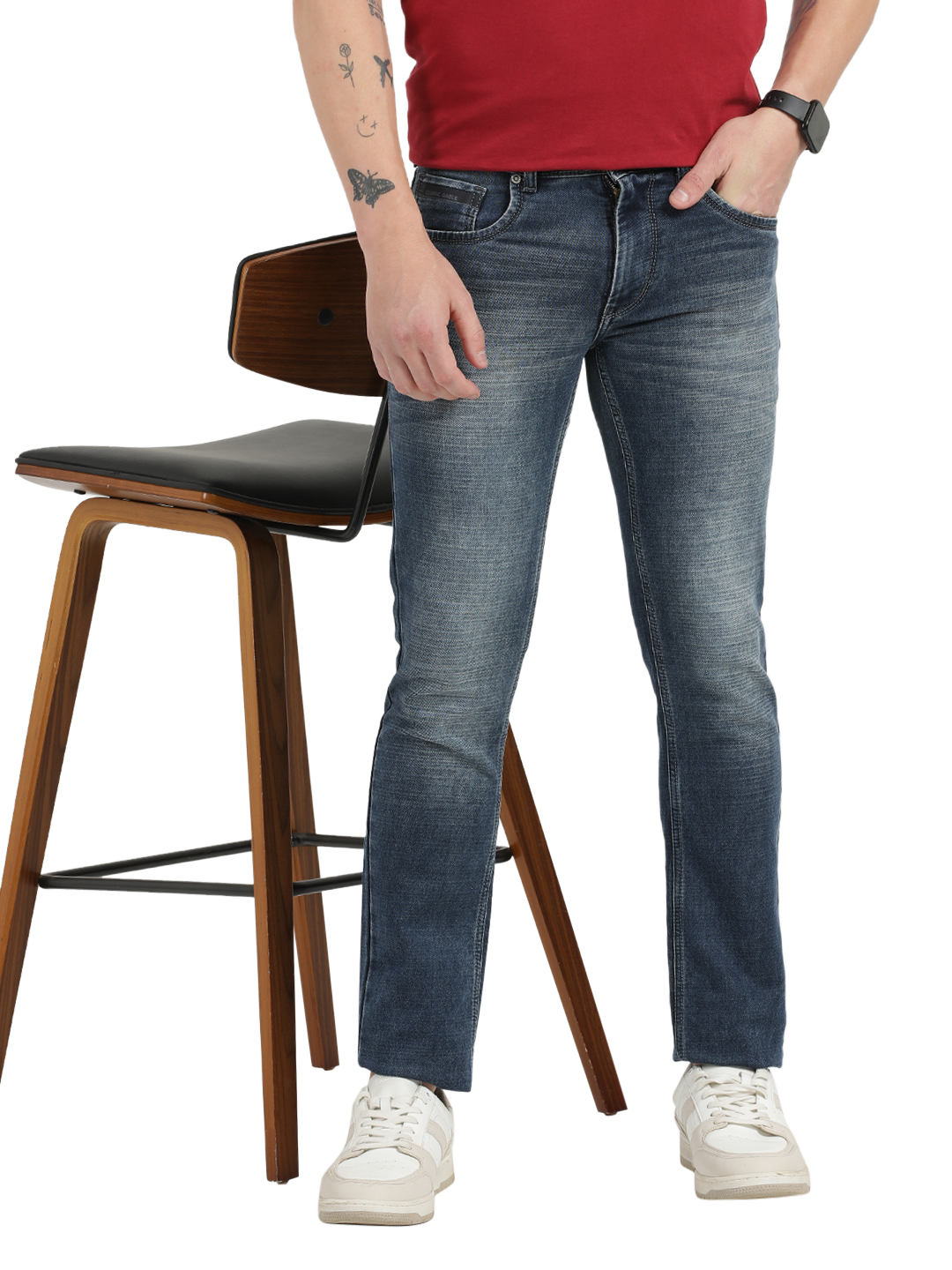 Medium Blue Faded Skinny Fit Jeans