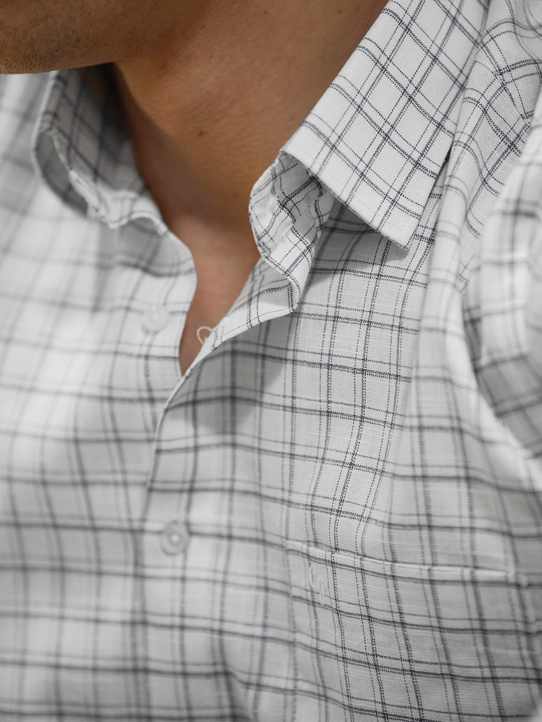 Metal Black and White Checked Casual Shirt