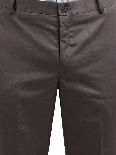 Model wearing Clarke Gable's Grey Sharp Fit Trousers in a casual setting