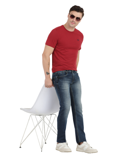 Indigo Blue Faded Skinny Fit Jeans