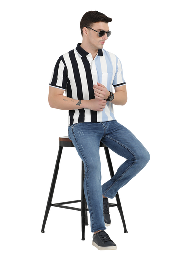 Steel Blue Faded Skinny Fit Jeans