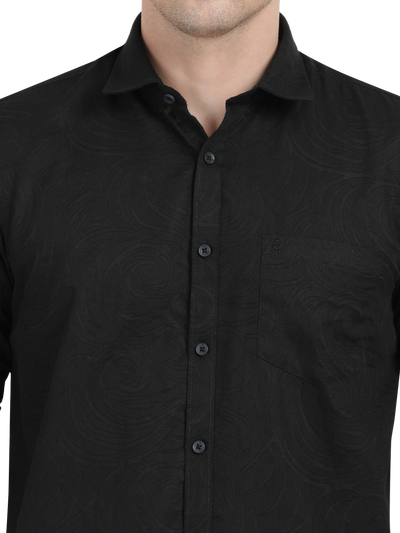 Black Printed Casual Shirt