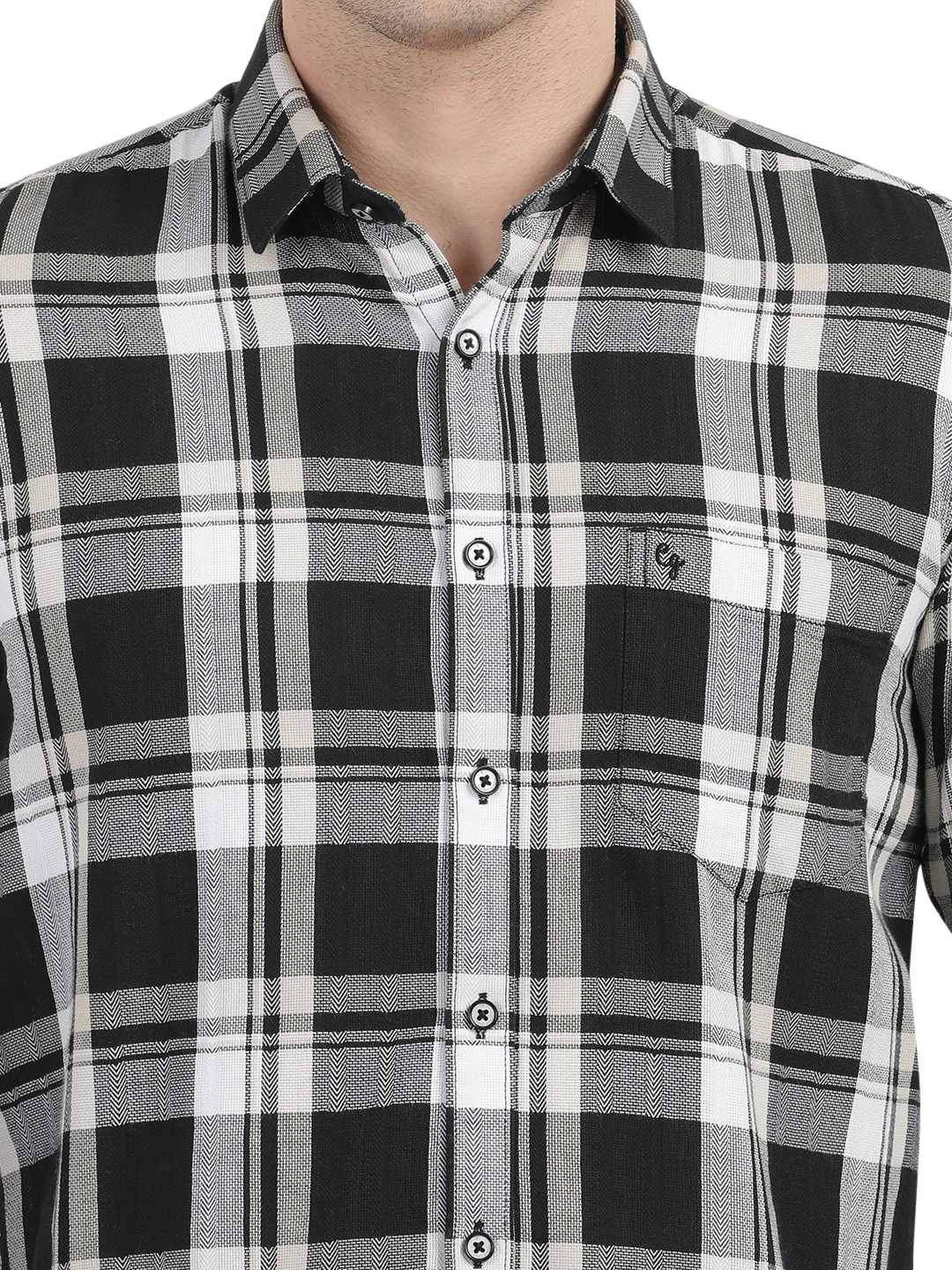 Black and White Checkered Casual Shirt
