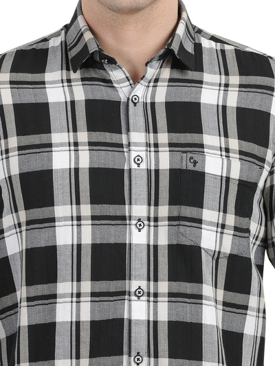 Black and White Checkered Casual Shirt