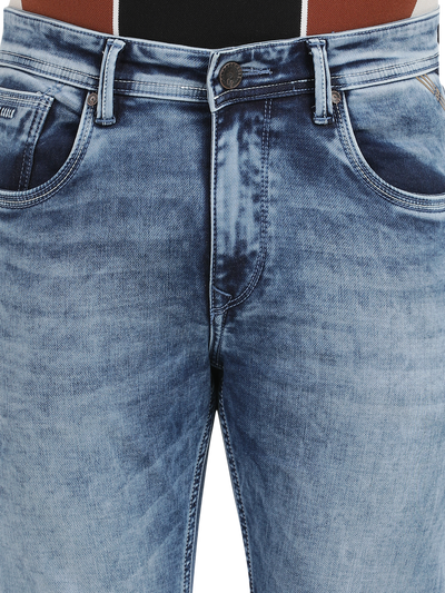 Sea Blue Faded Skinny Fit Jeans