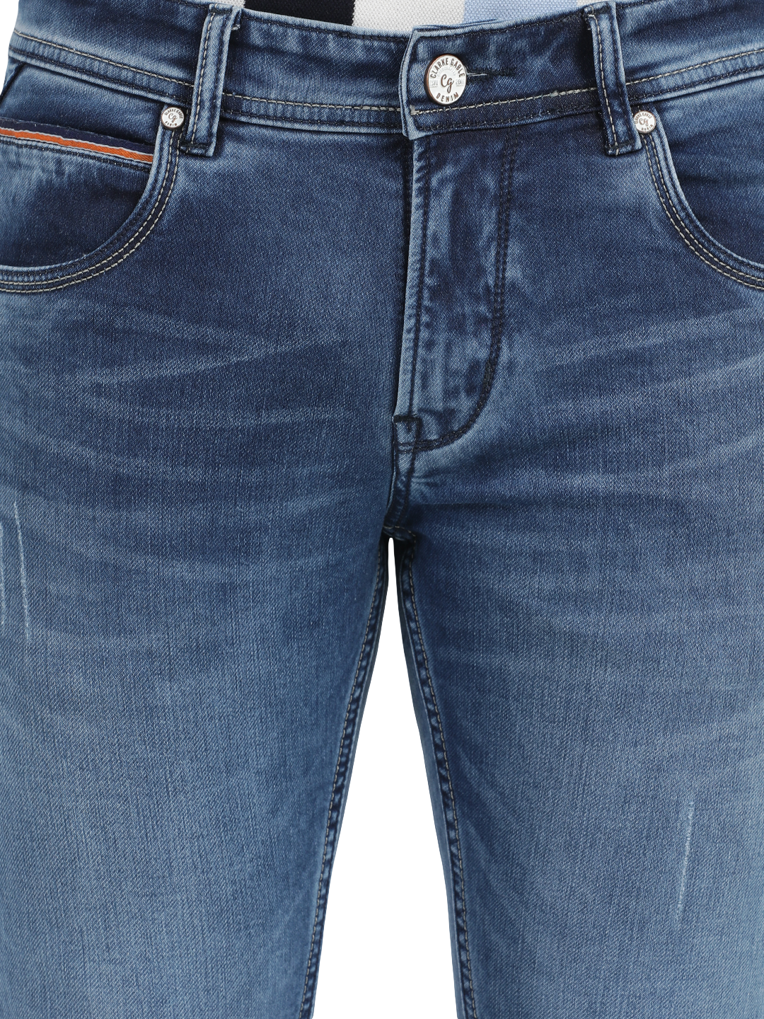 Steel Blue Faded Skinny Fit Jeans