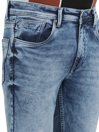 Sea Blue Faded Skinny Fit Jeans