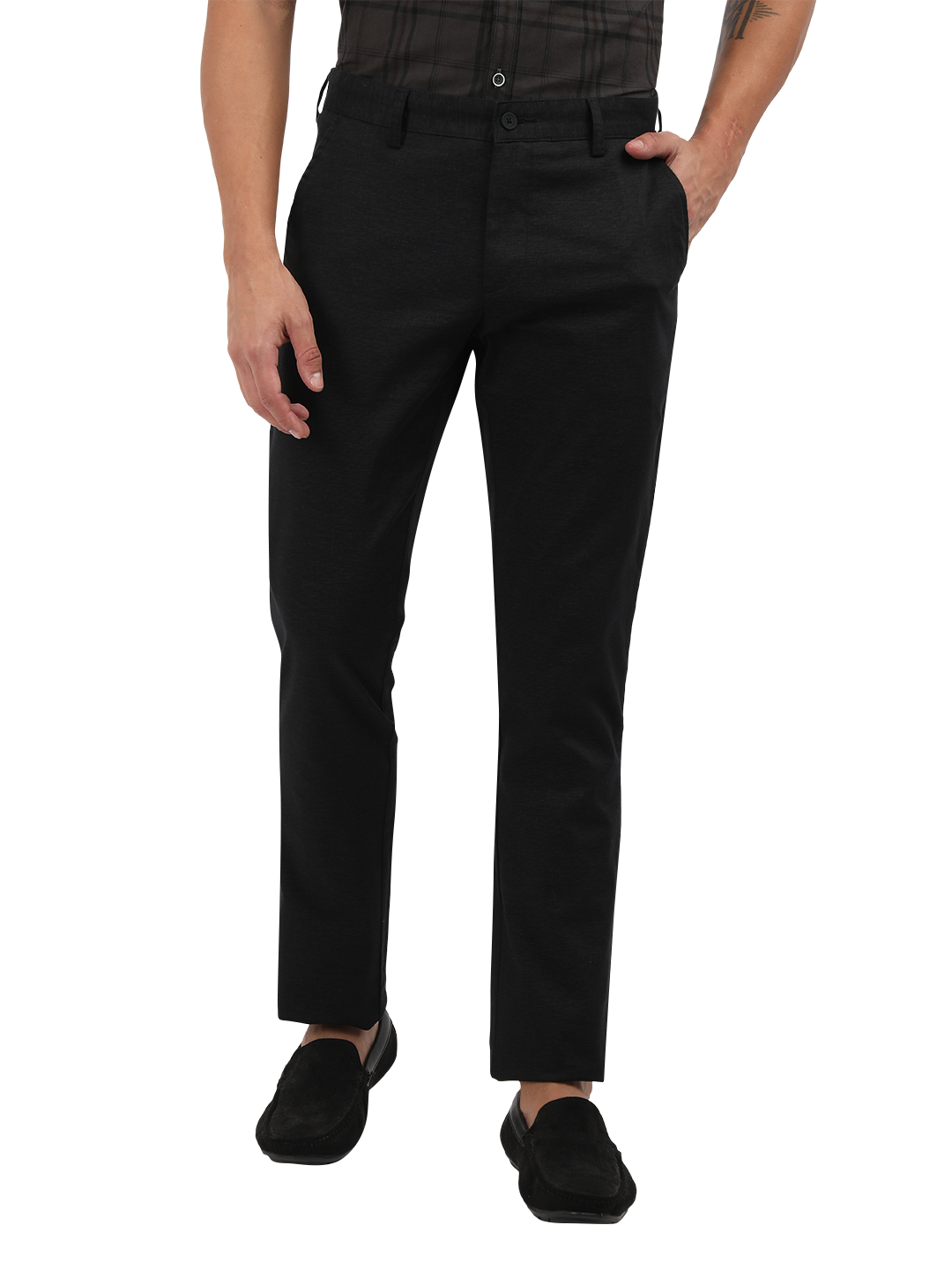 Black Custom Fit Trousers