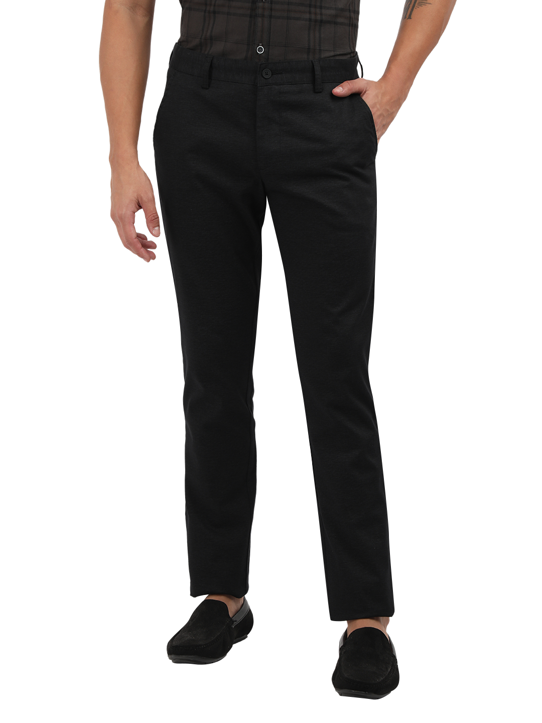 Black Custom Fit Trousers