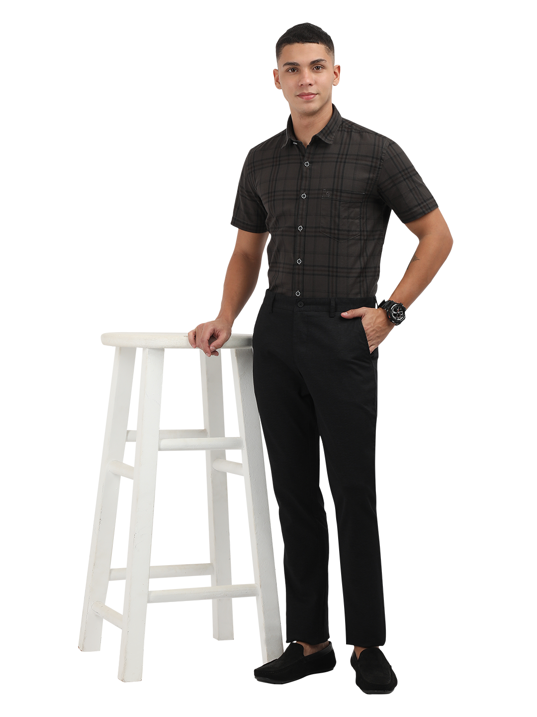 Black Custom Fit Trousers