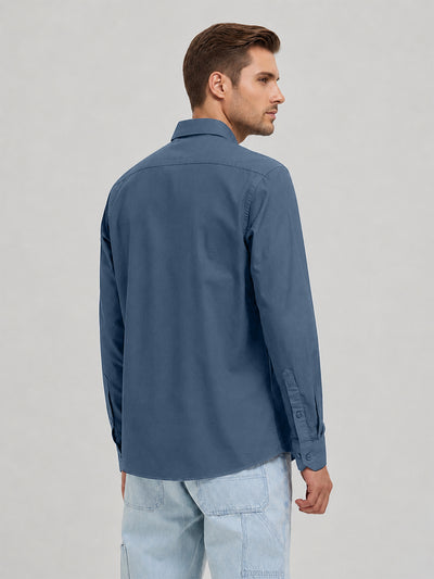 Denim Blue Plain Casual Shirt