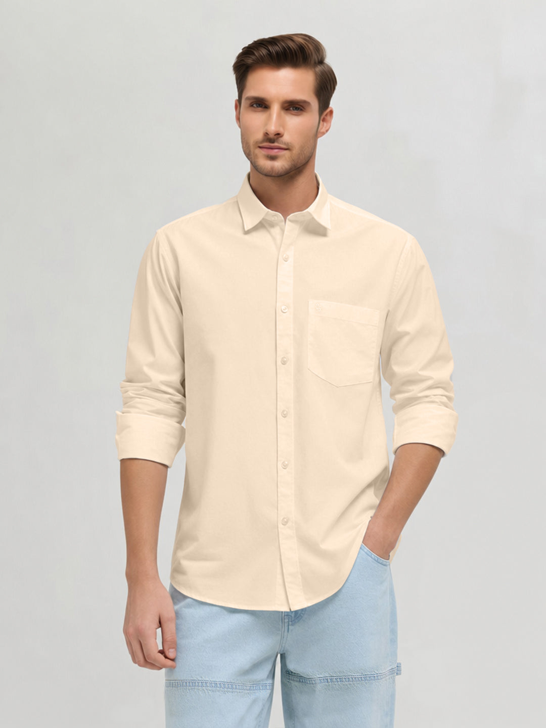 Dune Cream Plain Casual Shirt