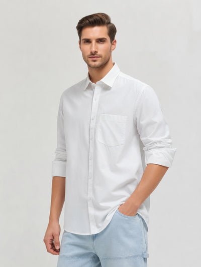 White Plain Casual Shirt