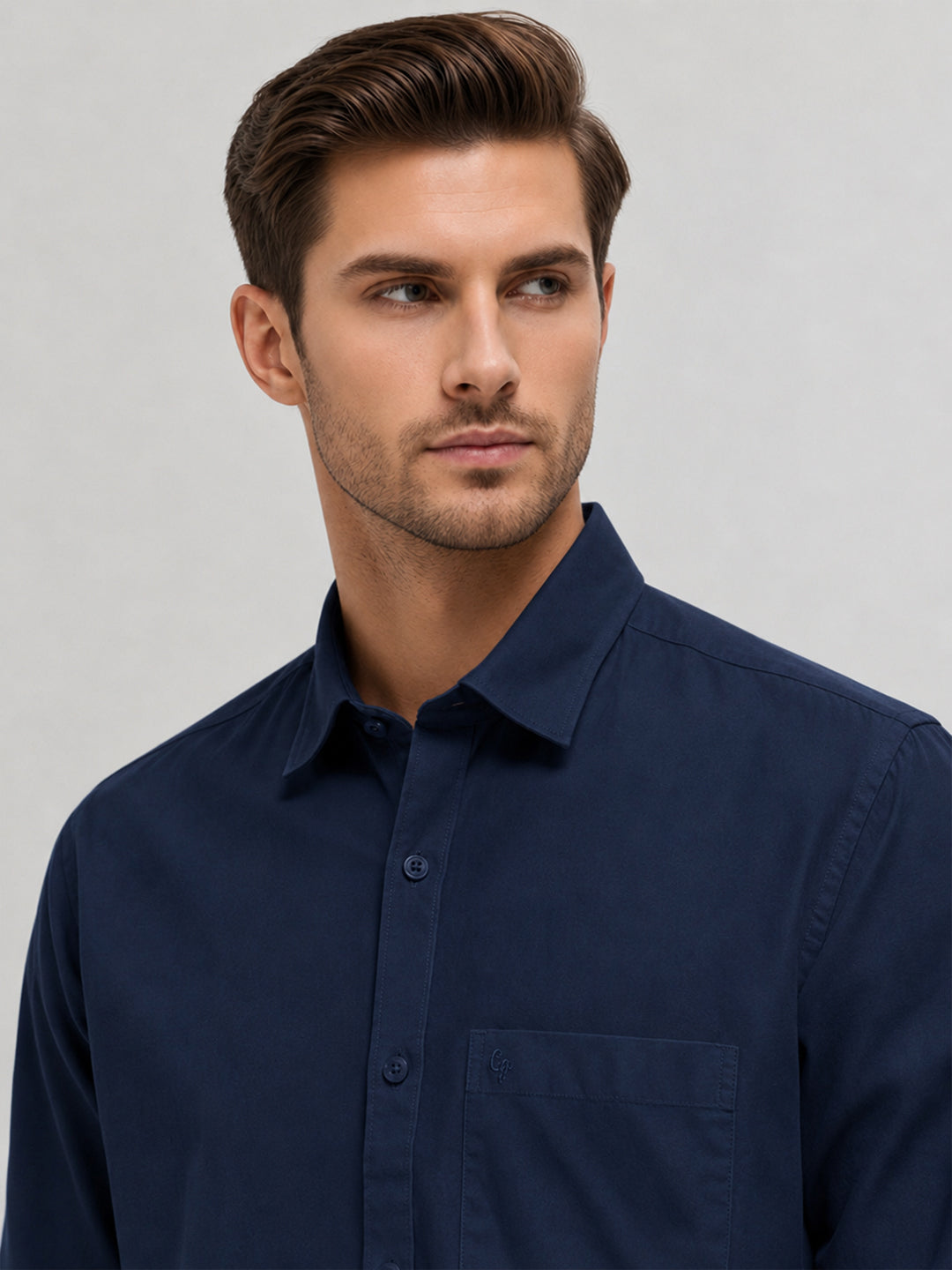 Midnight Blue Plain Casual Shirt