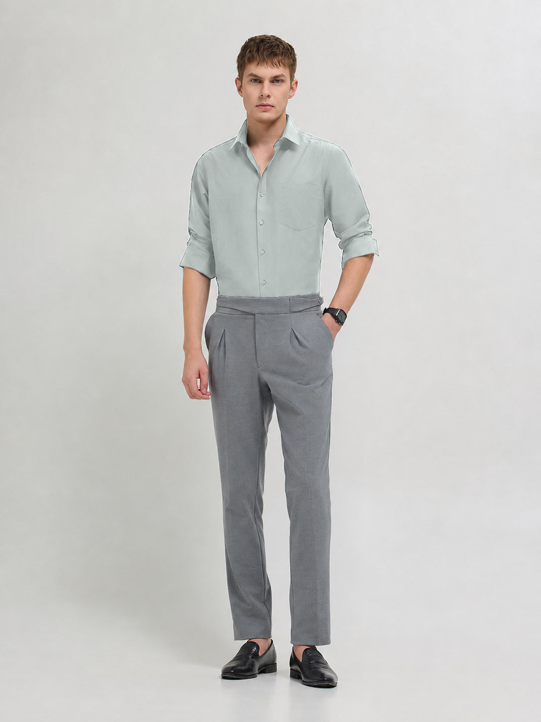 Pale Sage Plain Formal Shirt