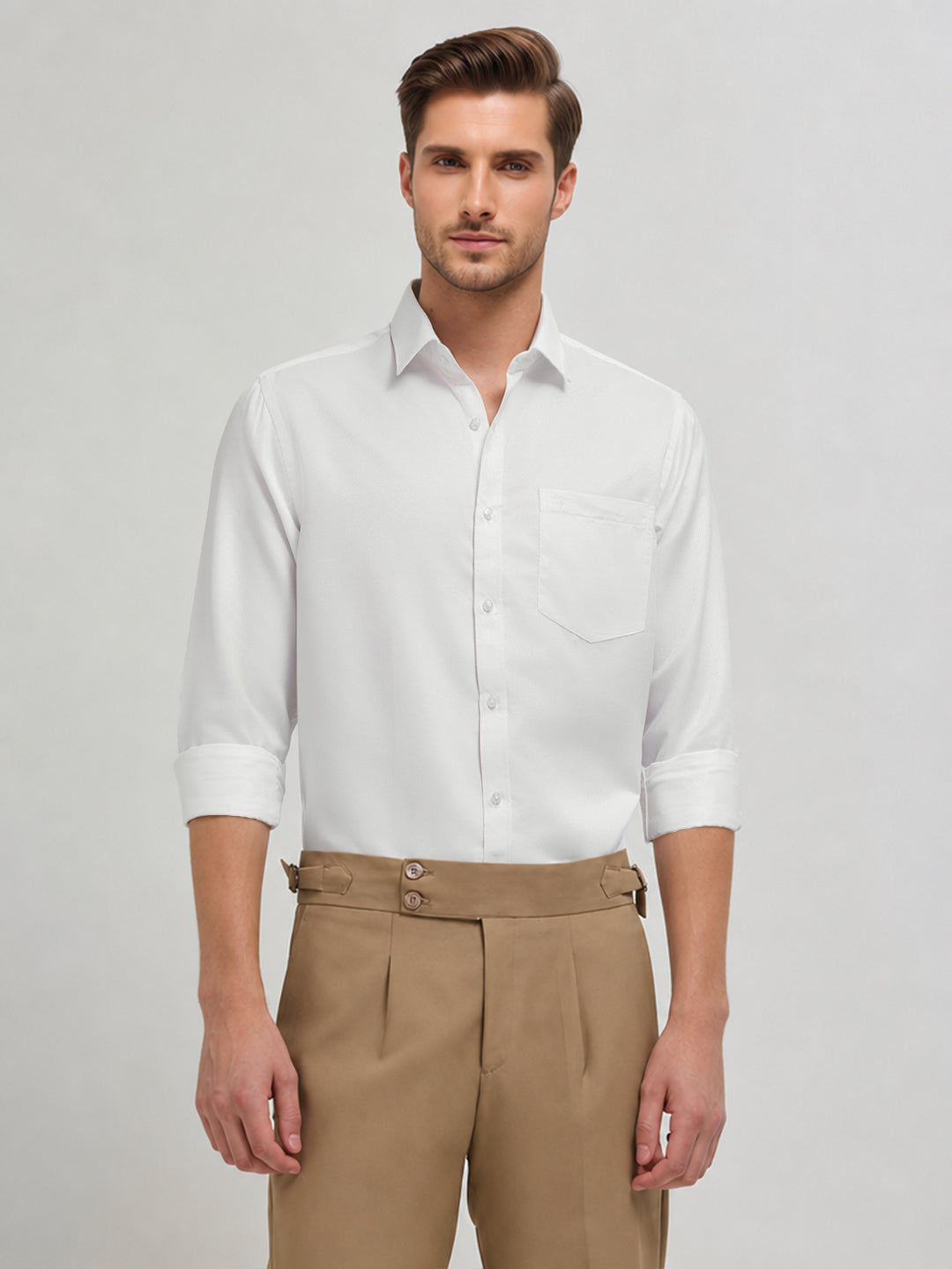 Frost White Micro Textured Formal Shirt