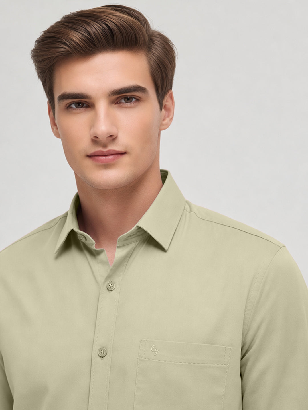 Frosted Sage Plain Casual Shirt