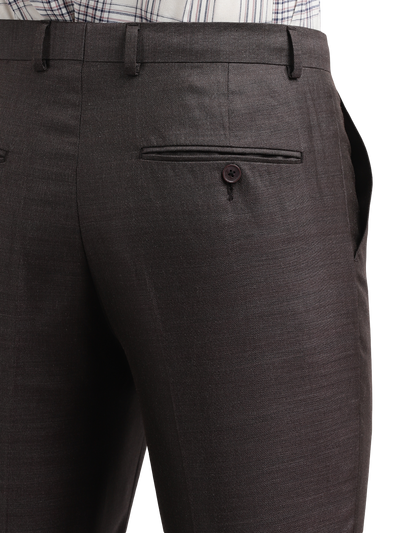 Model wearing Clarke Gable's Dark Grey Relax Fit Trousers in a casual setting