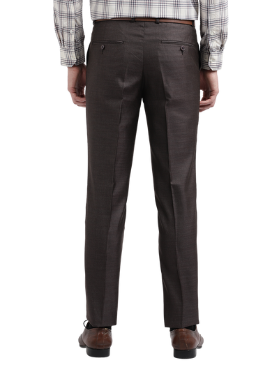 Model wearing Clarke Gable's Dark Grey Relax Fit Trousers in a casual setting