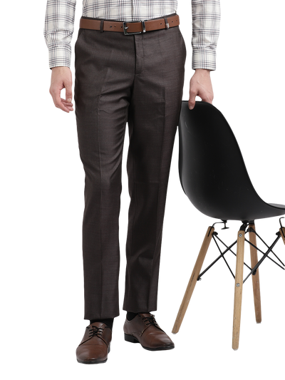 Model wearing Clarke Gable's Dark Grey Relax Fit Trousers in a casual setting