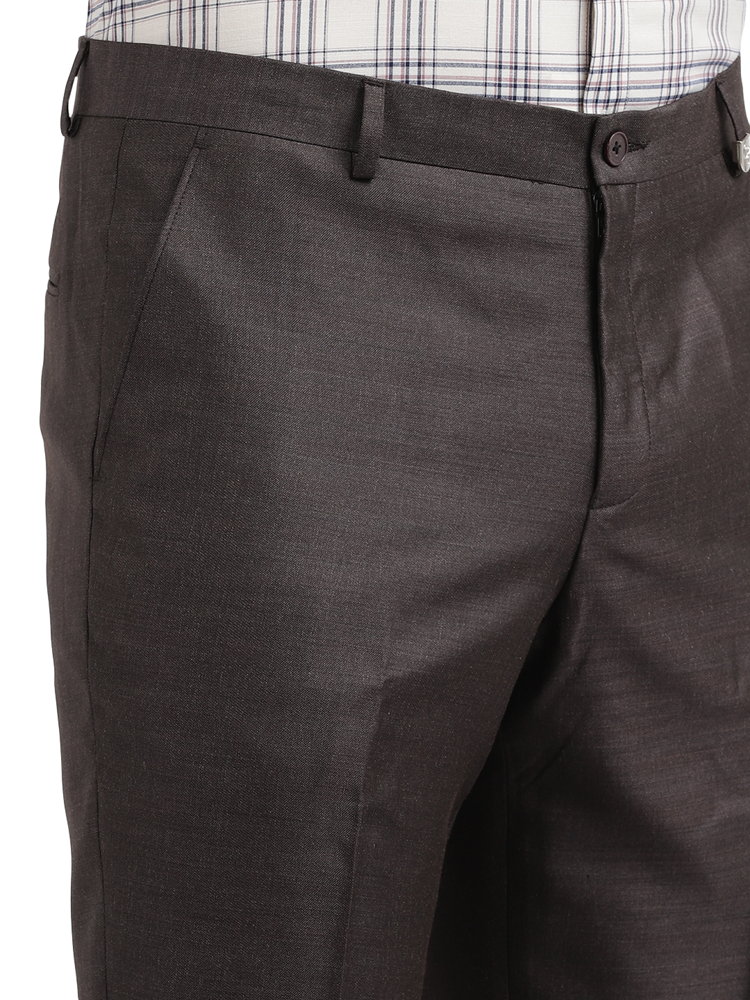 Model wearing Clarke Gable's Dark Grey Relax Fit Trousers in a casual setting