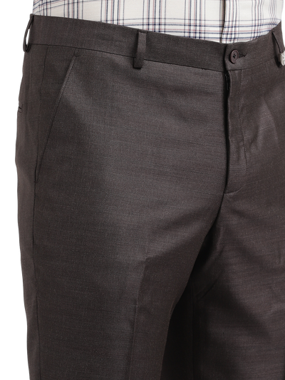 Model wearing Clarke Gable's Dark Grey Relax Fit Trousers in a casual setting