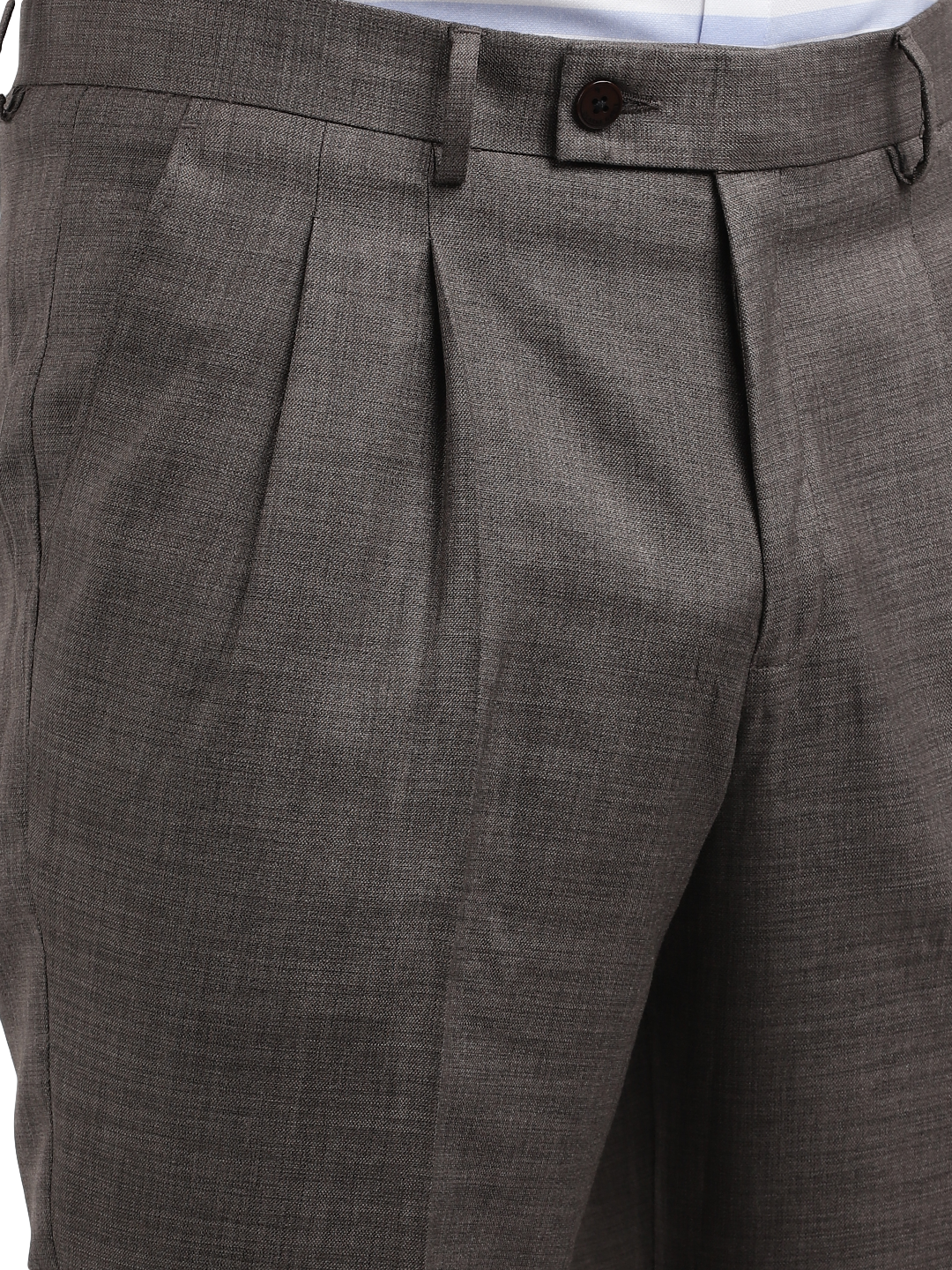 Model wearing Clarke Gable's Grey Relax Fit Trousers in a casual setting