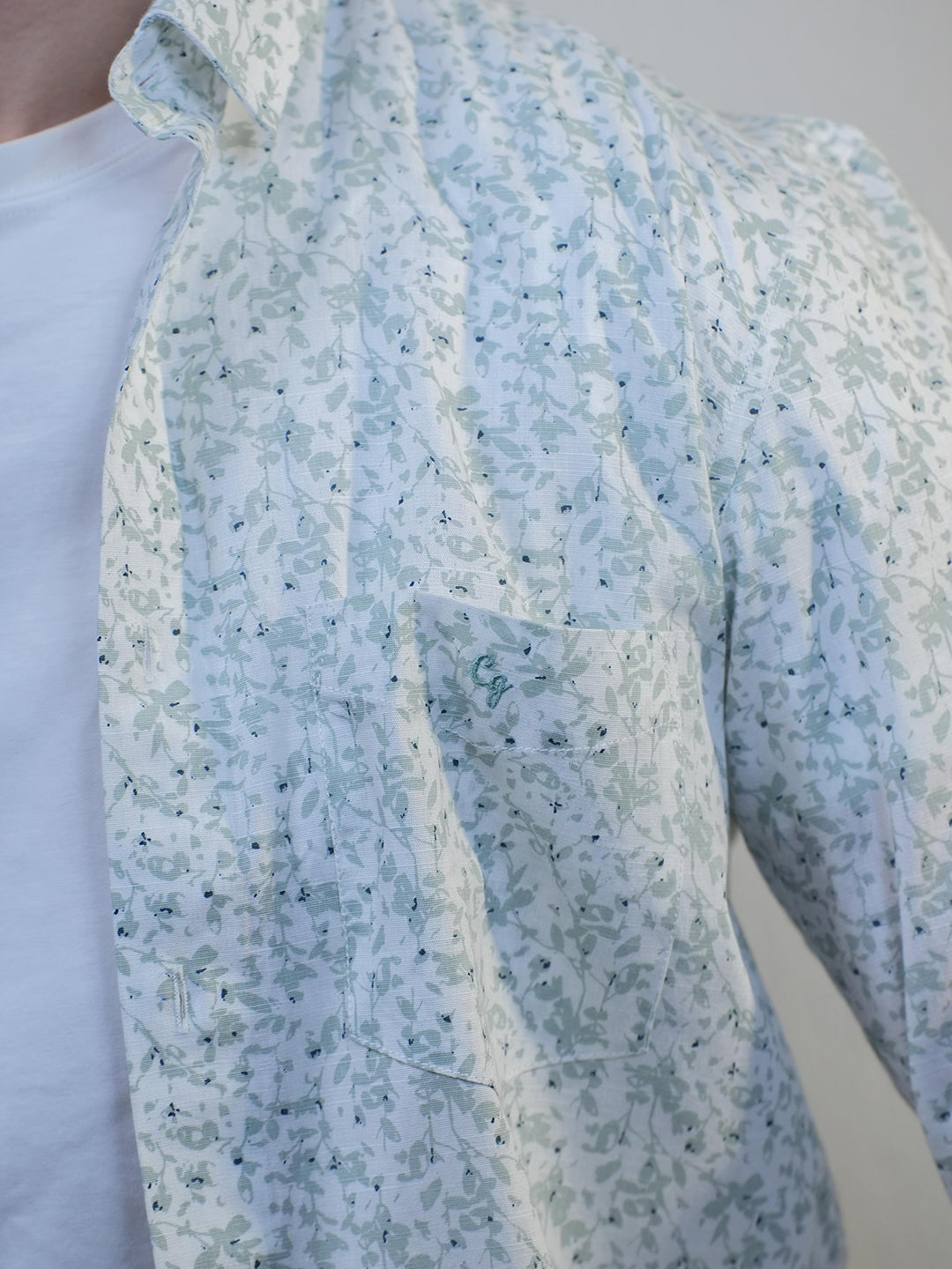 White Printed Casual Shirt