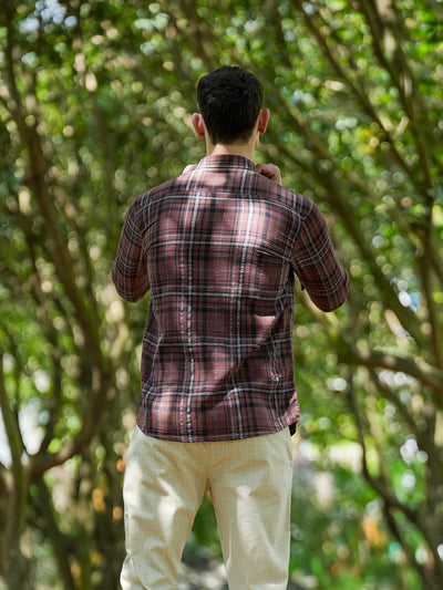 Brown Checked Casual Shirt