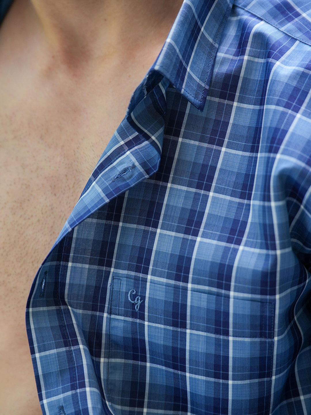 Blue Checked Casual Shirt