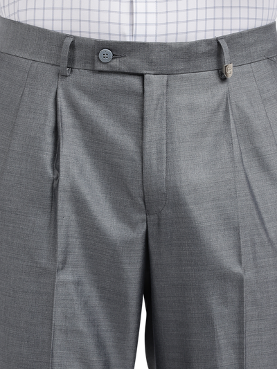 Model wearing Clarke Gable's Light Grey Relax Fit Trousers in a casual setting