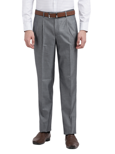 Model wearing Clarke Gable's Light Grey Relax Fit Trousers in a casual setting