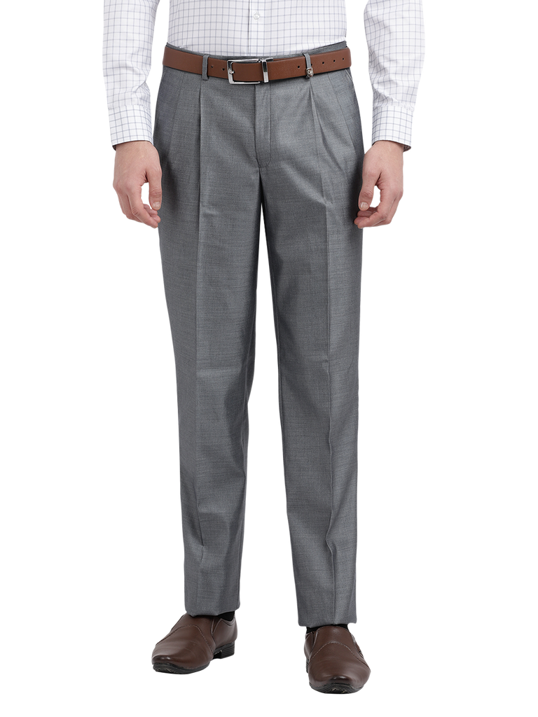 Model wearing Clarke Gable's Light Grey Relax Fit Trousers in a casual setting