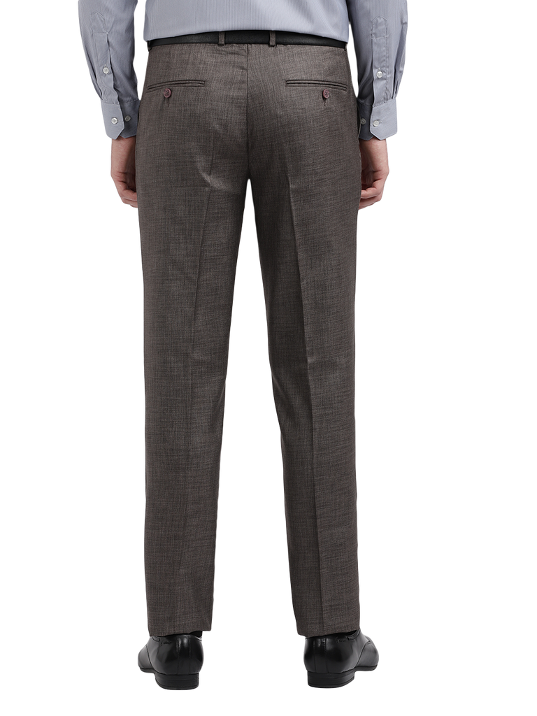 Model wearing Clarke Gable's Light Grey Sharp Fit Trousers in a casual setting