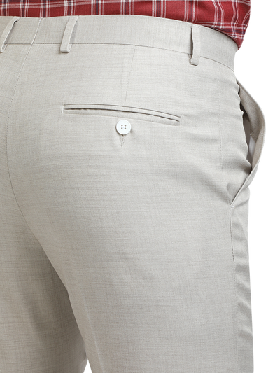 Model wearing Clarke Gable's Off-White Casual Fit Trousers in a casual setting