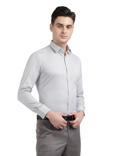 Model wearing Clarke Gable's White With Black Checked Formal Shirt in a casual setting