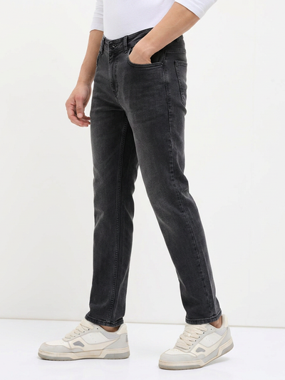 Dark Grey Casual Denim Trousers