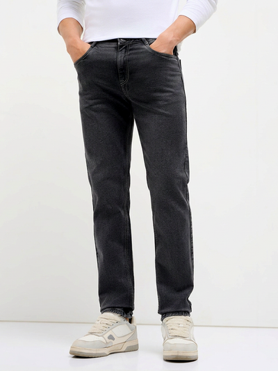 Dark Grey Casual Denim Trousers