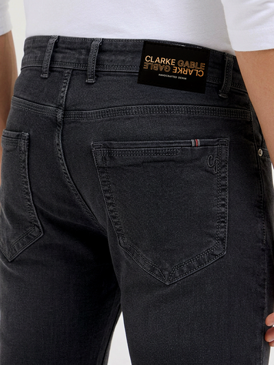 Dark Grey Casual Denim Trousers