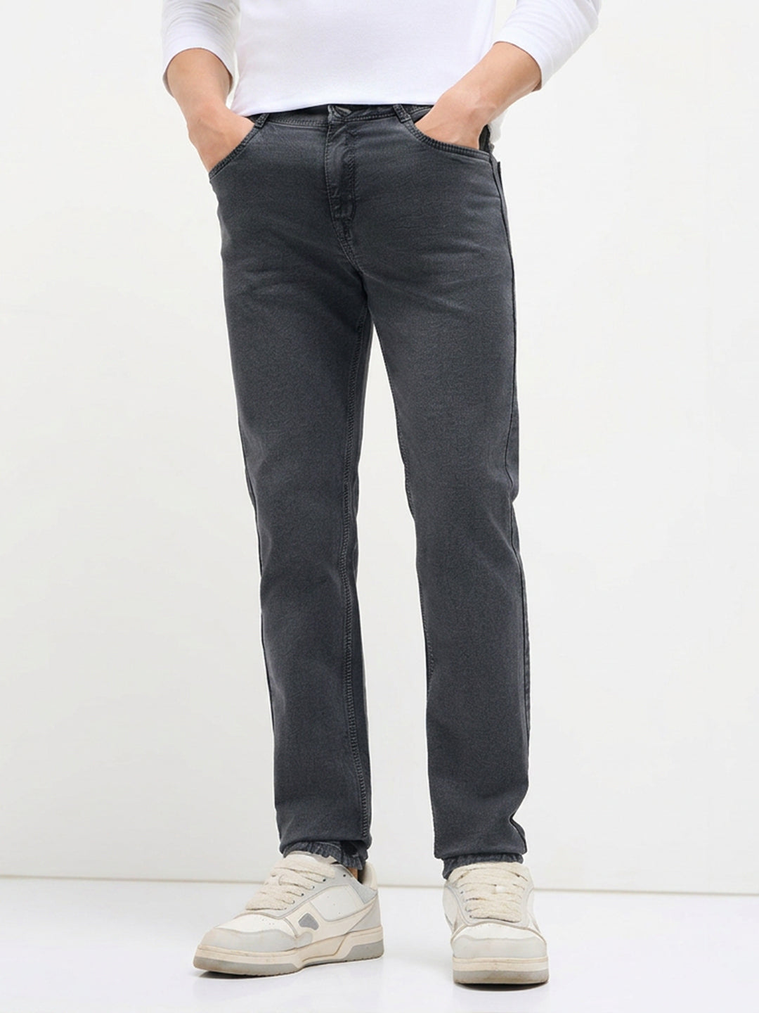 Charcoal Black Denim Core Trousers