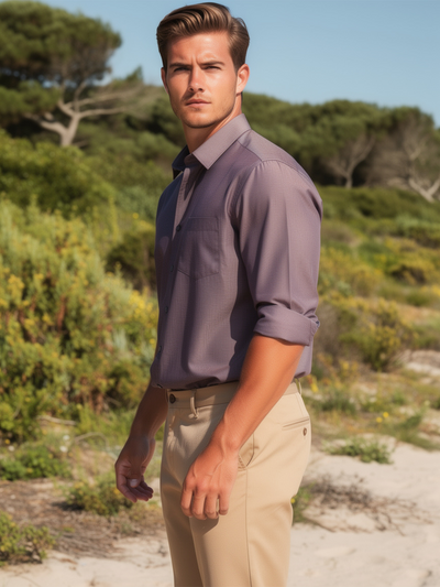 Burnt Mocha Checked Printed Casual Shirt