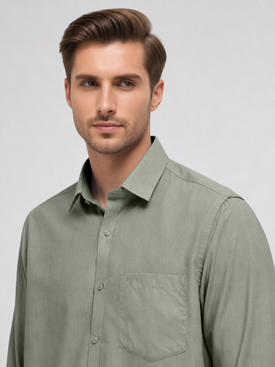 Pistachio Green Plain Formal Shirt