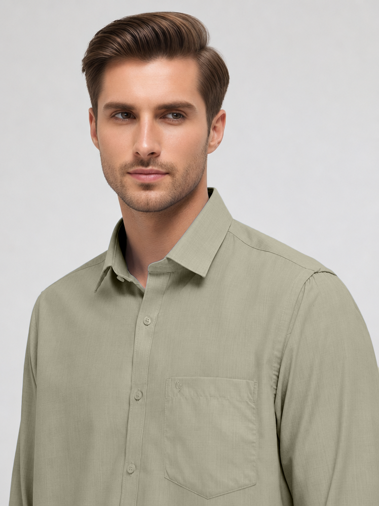 Light Sage Plain Formal Shirt