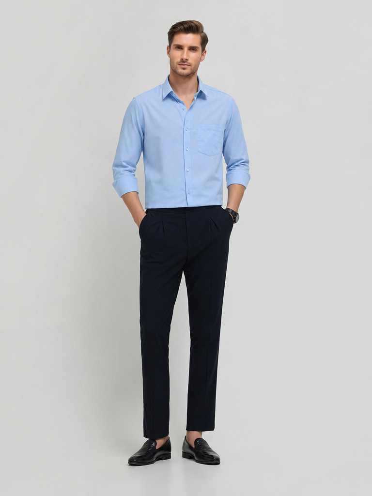 Light Coastal Blue Plain Formal Shirt