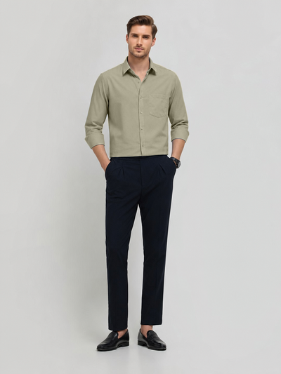 Light Sage Plain Formal Shirt