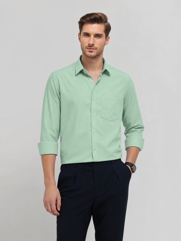 Light Mint Plain Formal Shirt